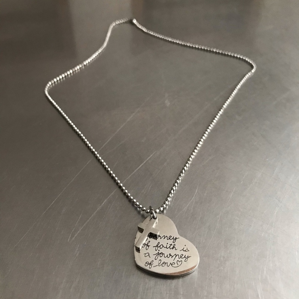Faith is a journey Necklace with cross